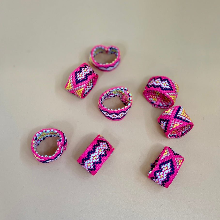 Solal Set of 8 Interchangeable Fabric Rings - Camel