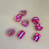 Solal Set of 8 Interchangeable Fabric Rings - Camel