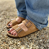 Joy – Women’s Double-Strap Comfort Mules - 37 - S . Marine