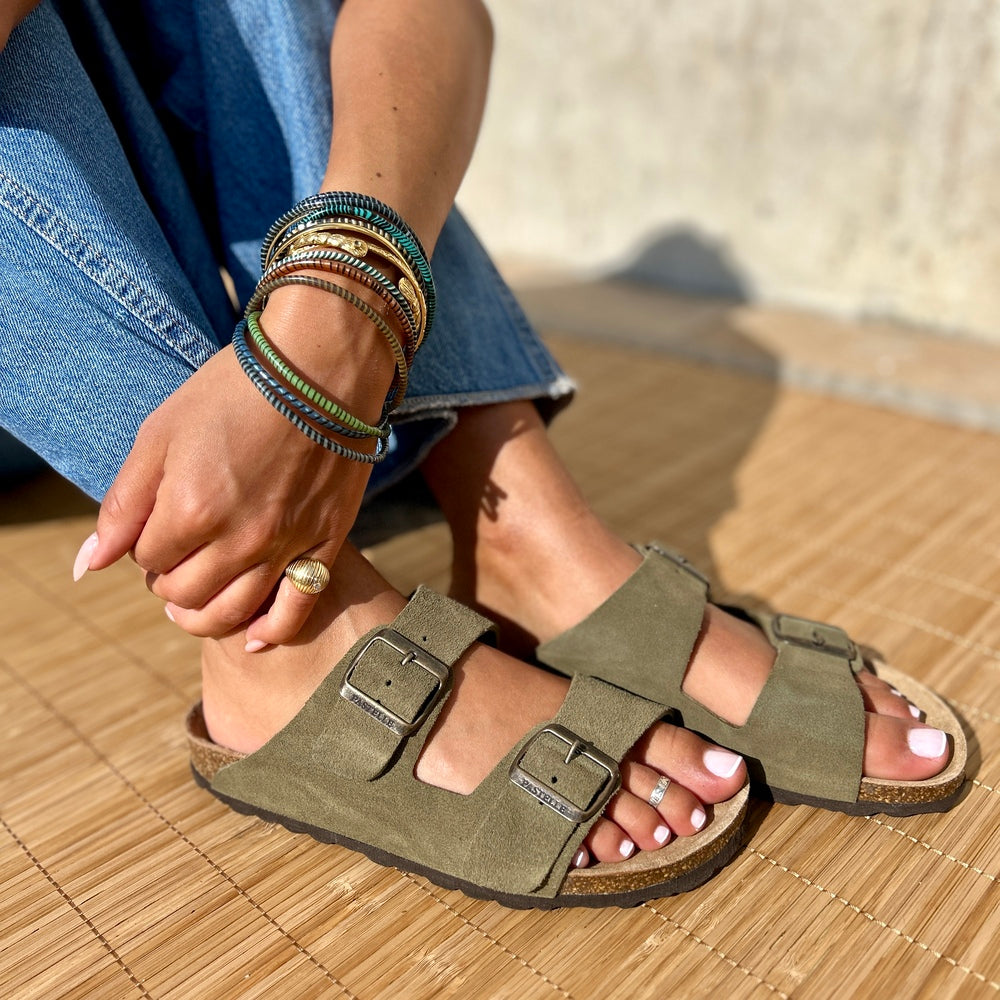 Joy – Women’s Double-Strap Comfort Mules - 36 - Taupe