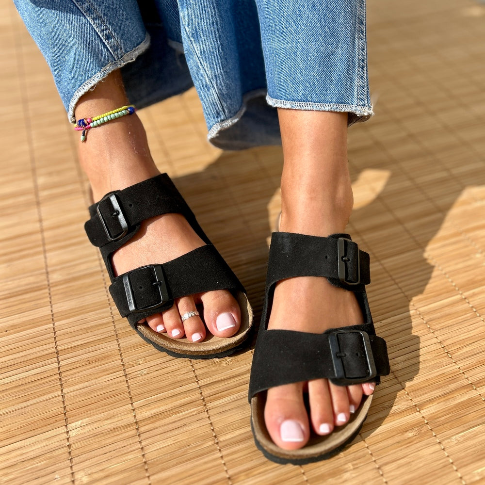 Joy – Women’s Double-Strap Comfort Mules - 37 - Argent