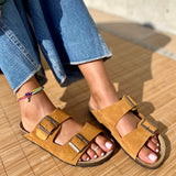 Joy – Women’s Double-Strap Comfort Mules - 36 - bordeaux