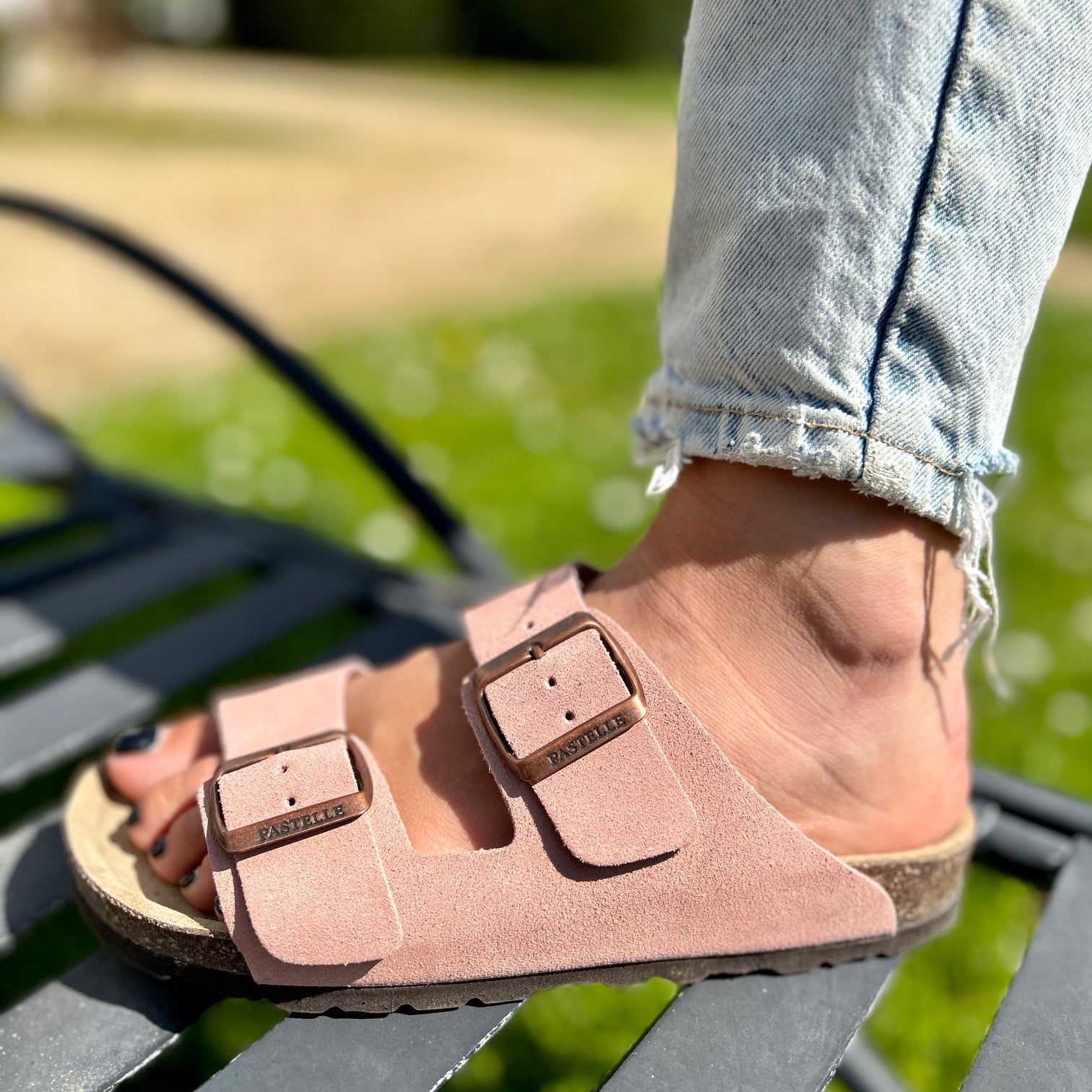Joy – Women’s Double-Strap Comfort Mules - 37 - S . choco