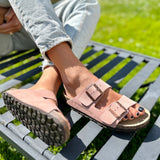 Joy – Women’s Double-Strap Comfort Mules - 37 - bordeaux