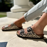 Joy – Women’s Double-Strap Comfort Mules - 37 - léopard OR