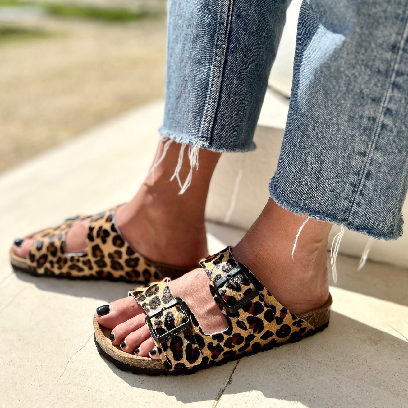 Joy – Women’s Double-Strap Comfort Mules - 37 - Bleu jean