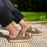 Chiara – Women’s Double-Strap Mules with 4 cm Rope Platform - 36 - Uni Noir