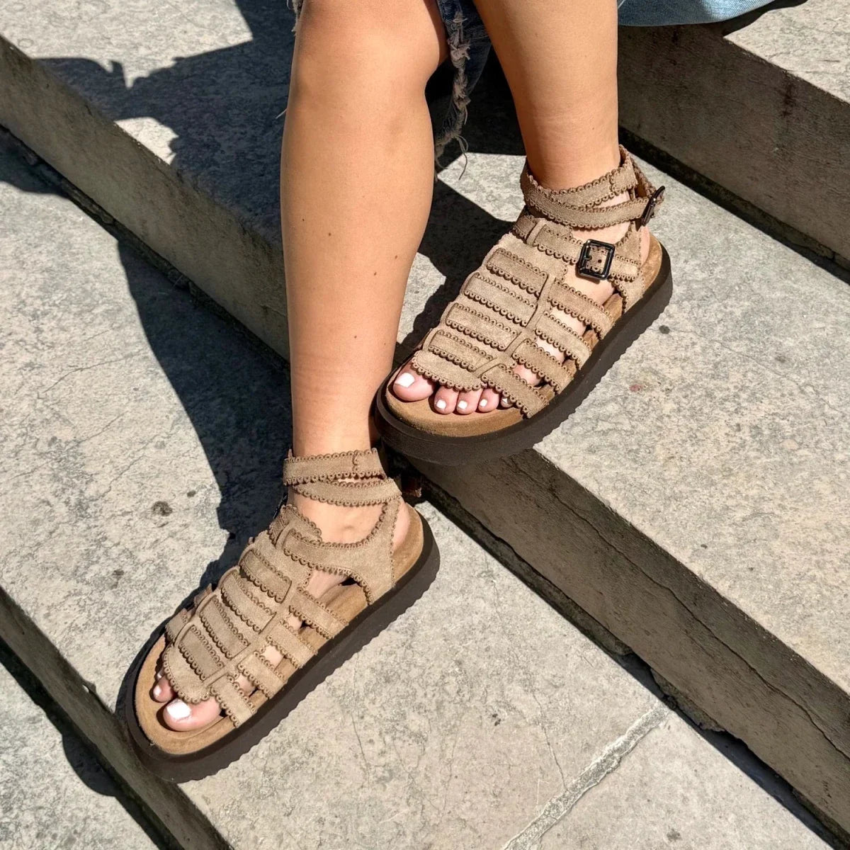 Clara – Women’s Comfort Platform Sandals - 37 - choco