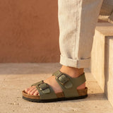 Elroy – Baby Boys’ Leather Buckle Sandals - 20 - kaki