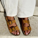 Jeanet – Women’s Suede Leather Buckle Sandals