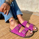 Joy – Women’s Double-Strap Comfort Mules - 38 - doré