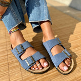 Joy – Women’s Double-Strap Comfort Mules - 38 - Rouille