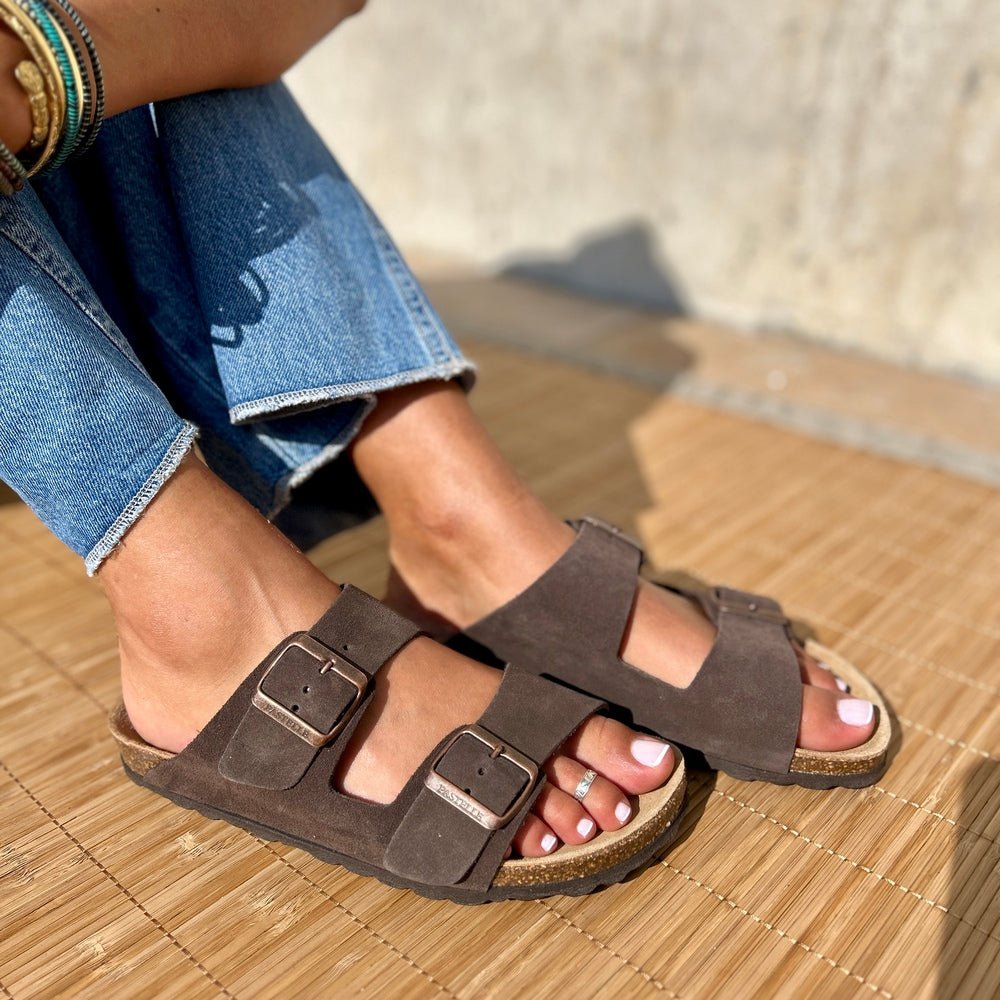 Joy – Women’s Double-Strap Comfort Mules - 36 - S . Marine
