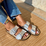 Joy – Women’s Double-Strap Comfort Mules - 39 - bordeaux