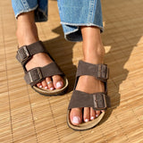 Joy – Women’s Double-Strap Comfort Mules - 38 - Bleu jean