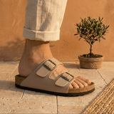 Joy Men – Double-Strap Comfort Mules - 41 - Uni Choco