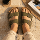 Joy Men – Double-Strap Comfort Mules - 40 - Uni Noir