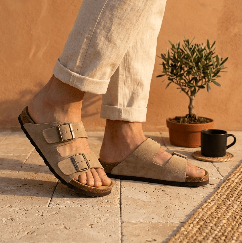 Joy Men – Double-Strap Comfort Mules - 40 - Uni Choco