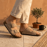Joy Men – Double-Strap Comfort Mules - 40 - Uni Choco