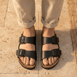 Joy Men – Double-Strap Comfort Mules - 41 - Uni Noir