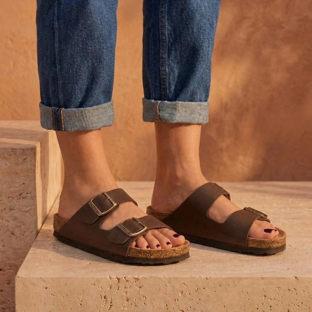 Joy – Women’s Double-Strap Comfort Mules - 39 - Rouille