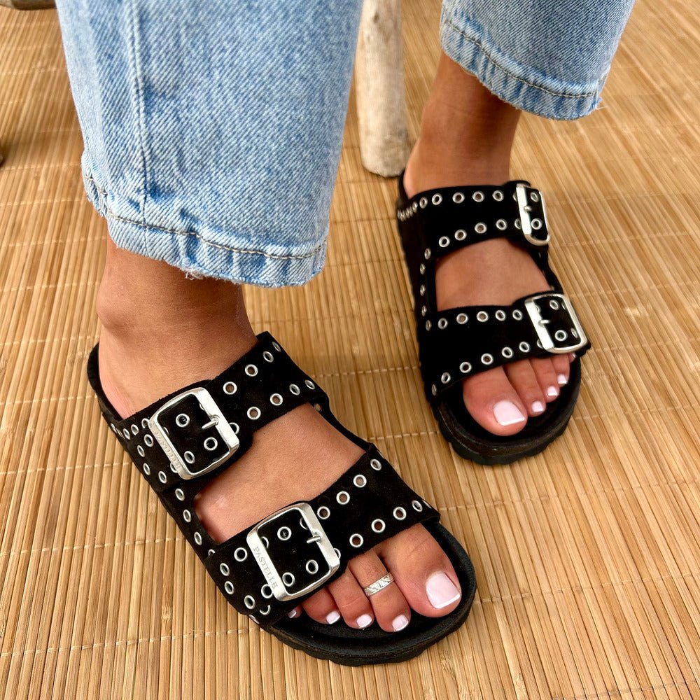 Joy Eyelet – Women’s Leather Comfort Mules - 36 - kaki