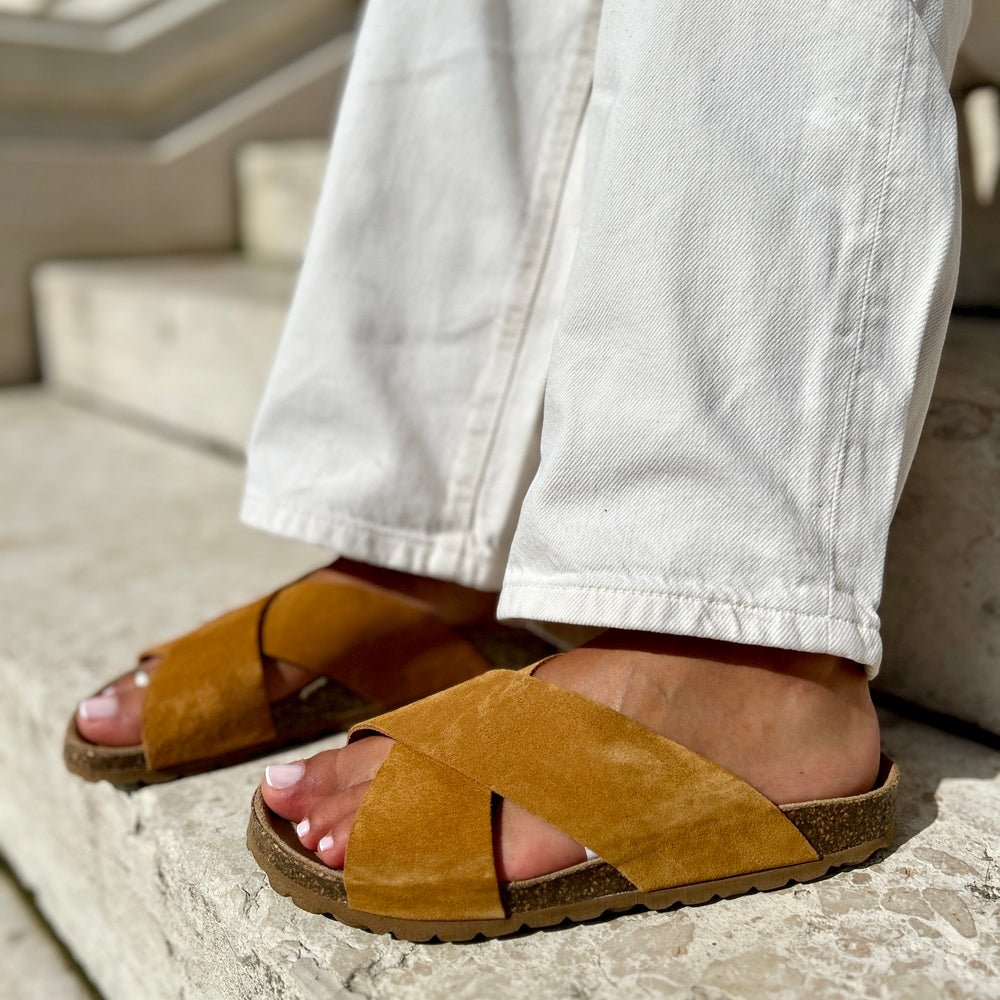 Kessy – Women’s Suede and Leather Comfort Sandal Mules - 36 - Pink