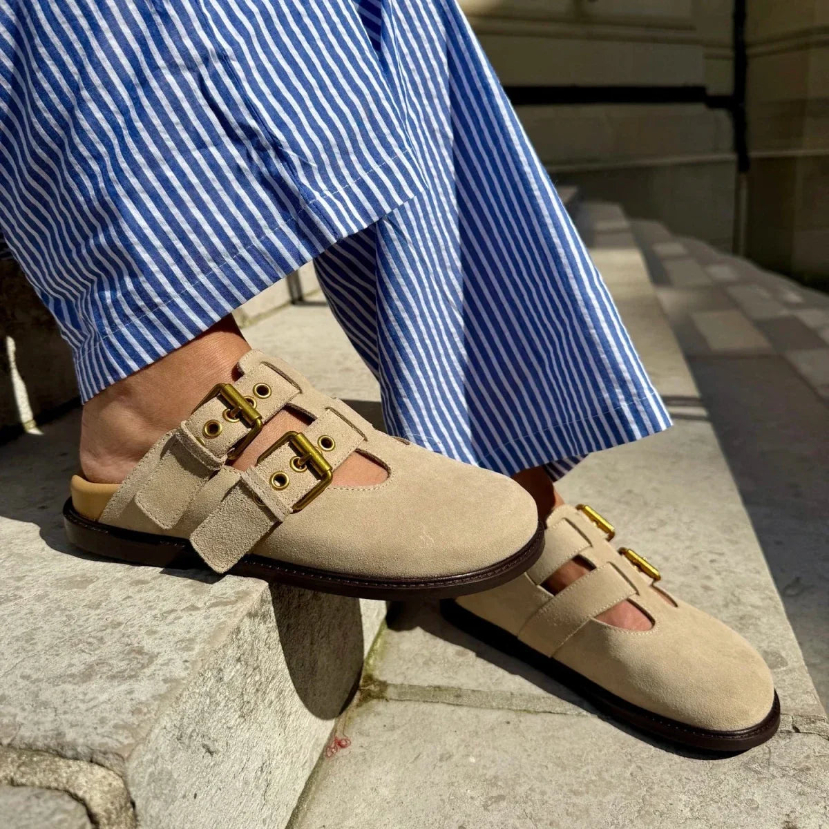Ora – Women’s Suede Comfort Clogs - 37 - Taupe