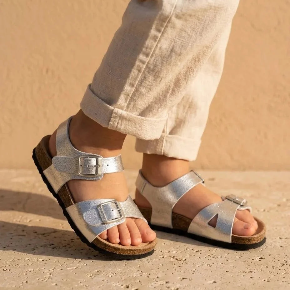 Salomé – Baby and Kids’ Strappy Comfort Sandals, Sizes 20–30 - 20 - Argent