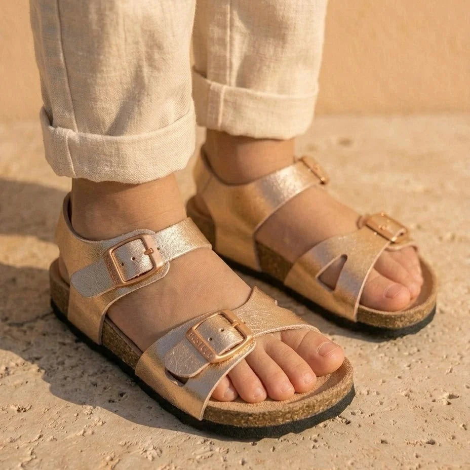 Salomé – Baby and Kids’ Strappy Comfort Sandals, Sizes 20–30 - 20 - Paillette Multi