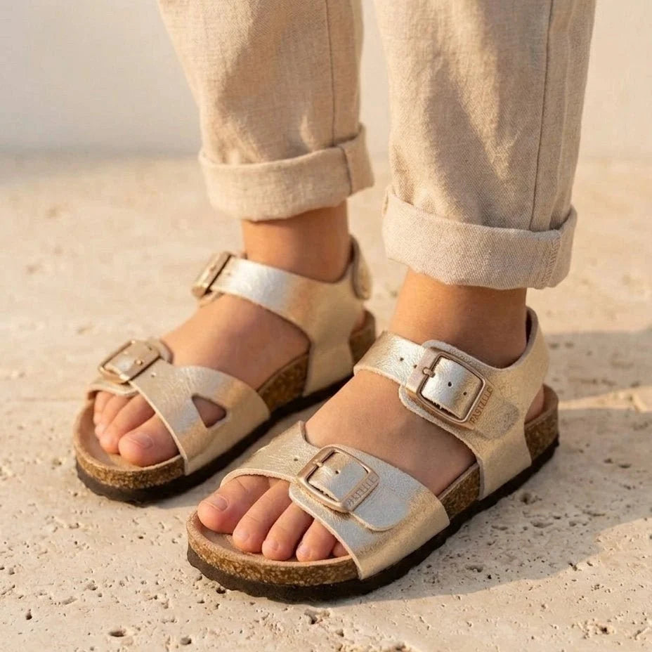 Salomé – Baby and Kids’ Strappy Comfort Sandals, Sizes 20–30 - 20 - Pailette Argent