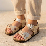 Salomé – Baby and Kids’ Strappy Comfort Sandals, Sizes 20–30 - 20 - Pailette Argent