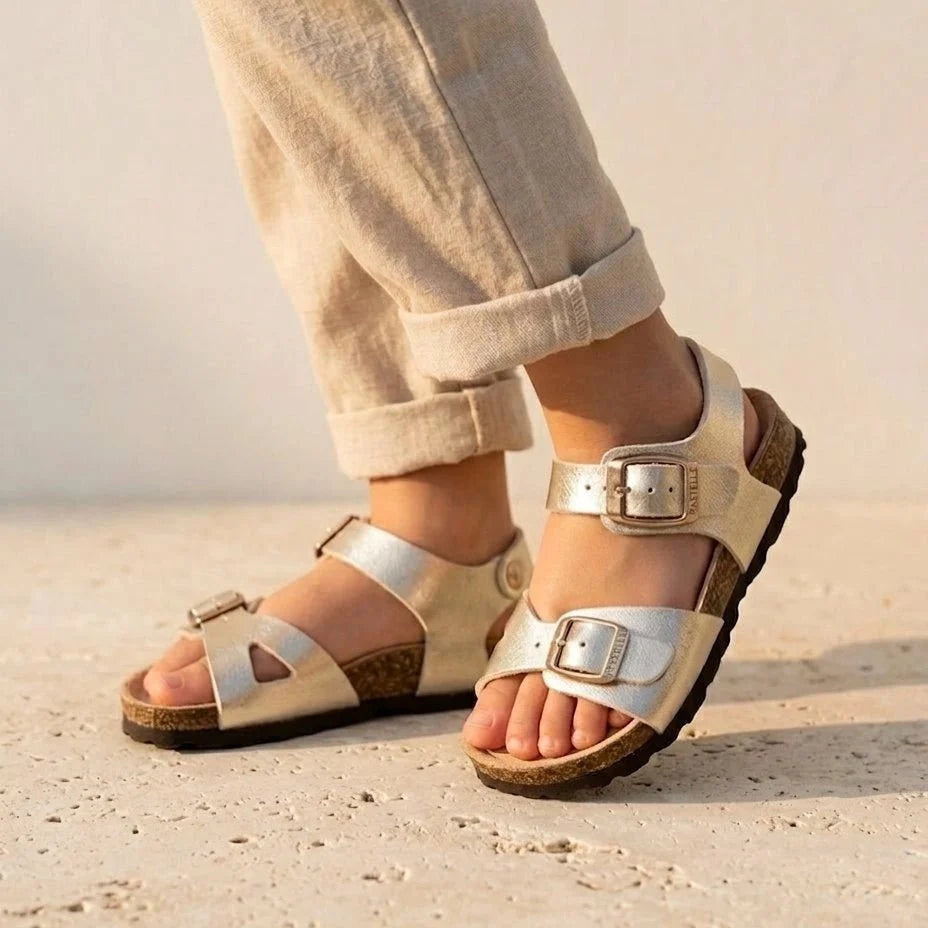 Salomé – Baby and Kids’ Strappy Comfort Sandals, Sizes 20–30 - 20 - python beige