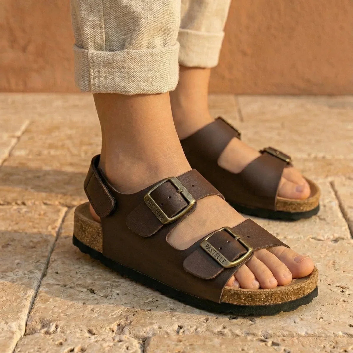 Sam – Baby Boys’ Hook-and-Loop Buckle Sandals - 22 - kaki
