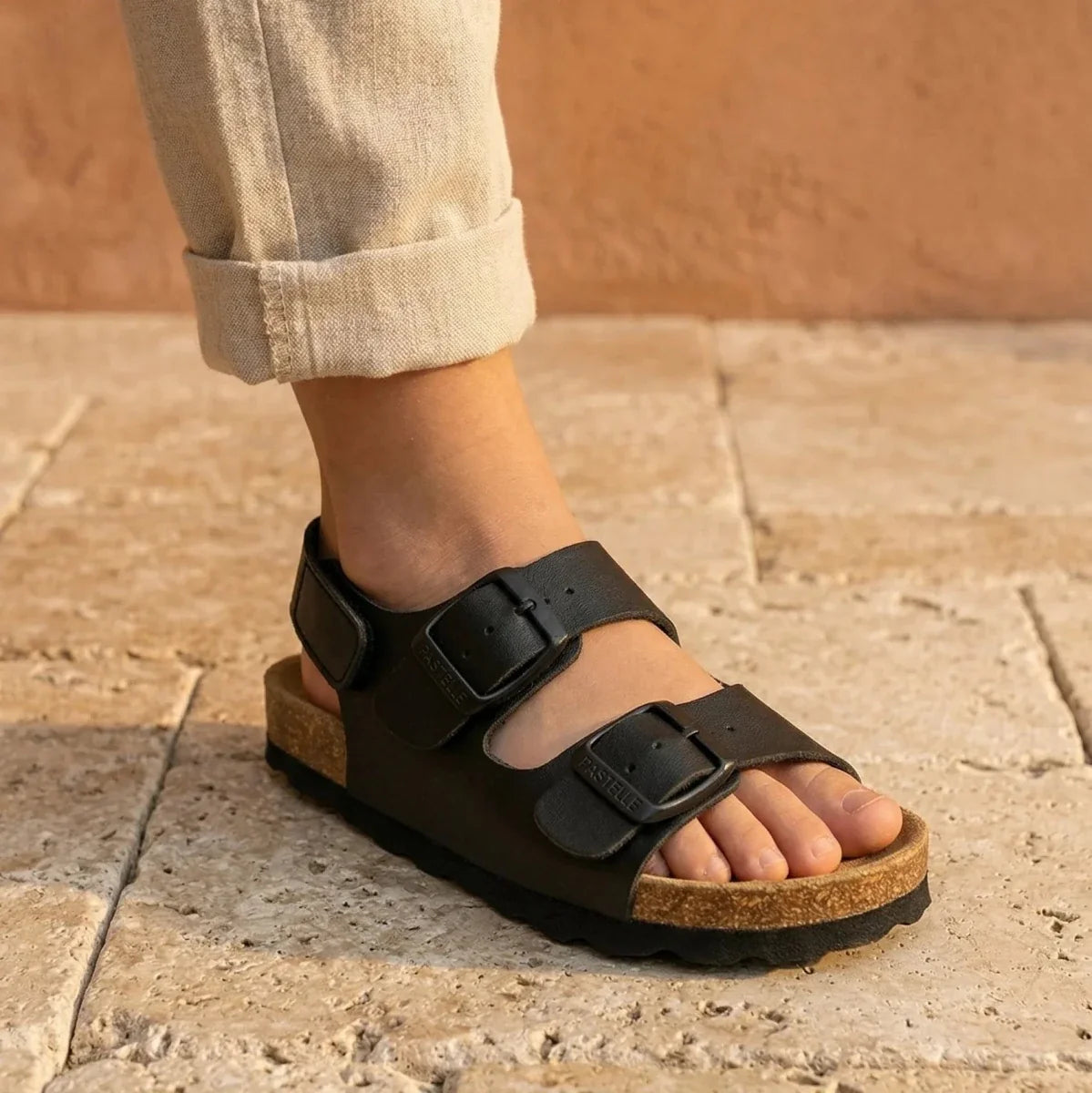 Sam – Baby Boys’ Hook-and-Loop Buckle Sandals - 21 - Uni Noir