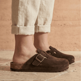 Solal Kids – Unisex Suede Comfort Clogs, Sizes 28–35 - 28 - S . choco