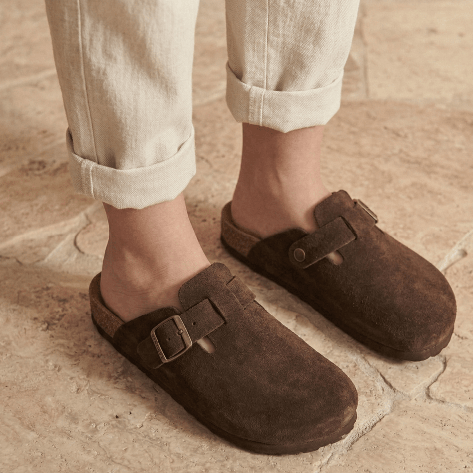 Solal Kids – Unisex Suede Comfort Clogs, Sizes 28–35 - 28 - bordeaux