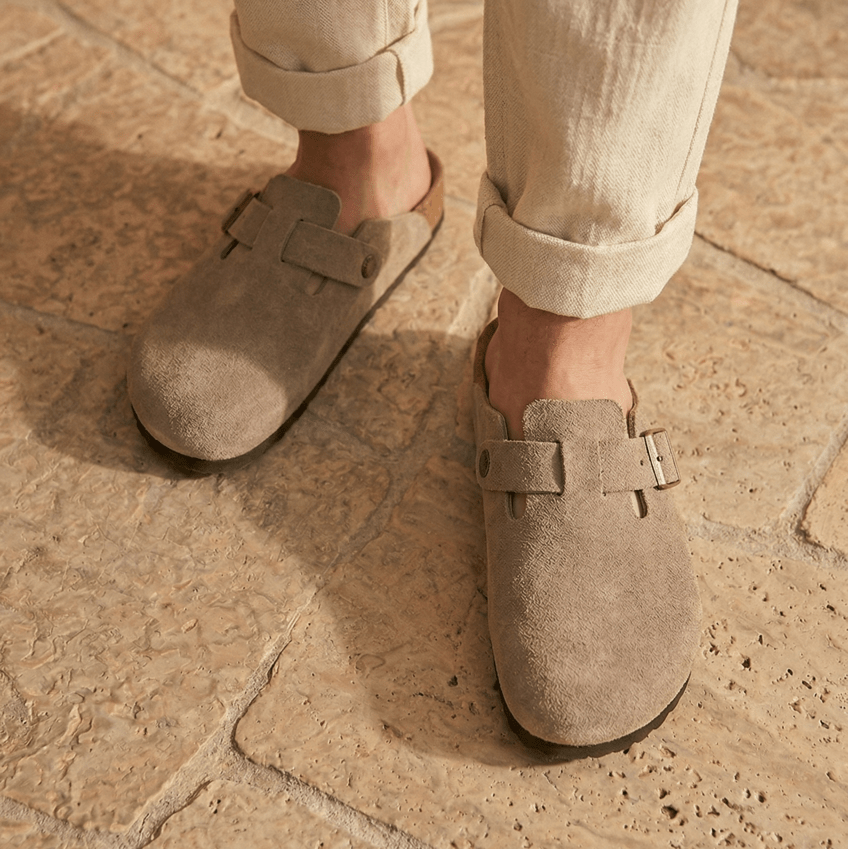 Solal Kids – Unisex Suede Comfort Clogs, Sizes 28–35 - 28 - kaki