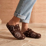 Solal Printed – Women’s Suede Clogs with Cork and Leather Footbed - 36 - Choco Bandana