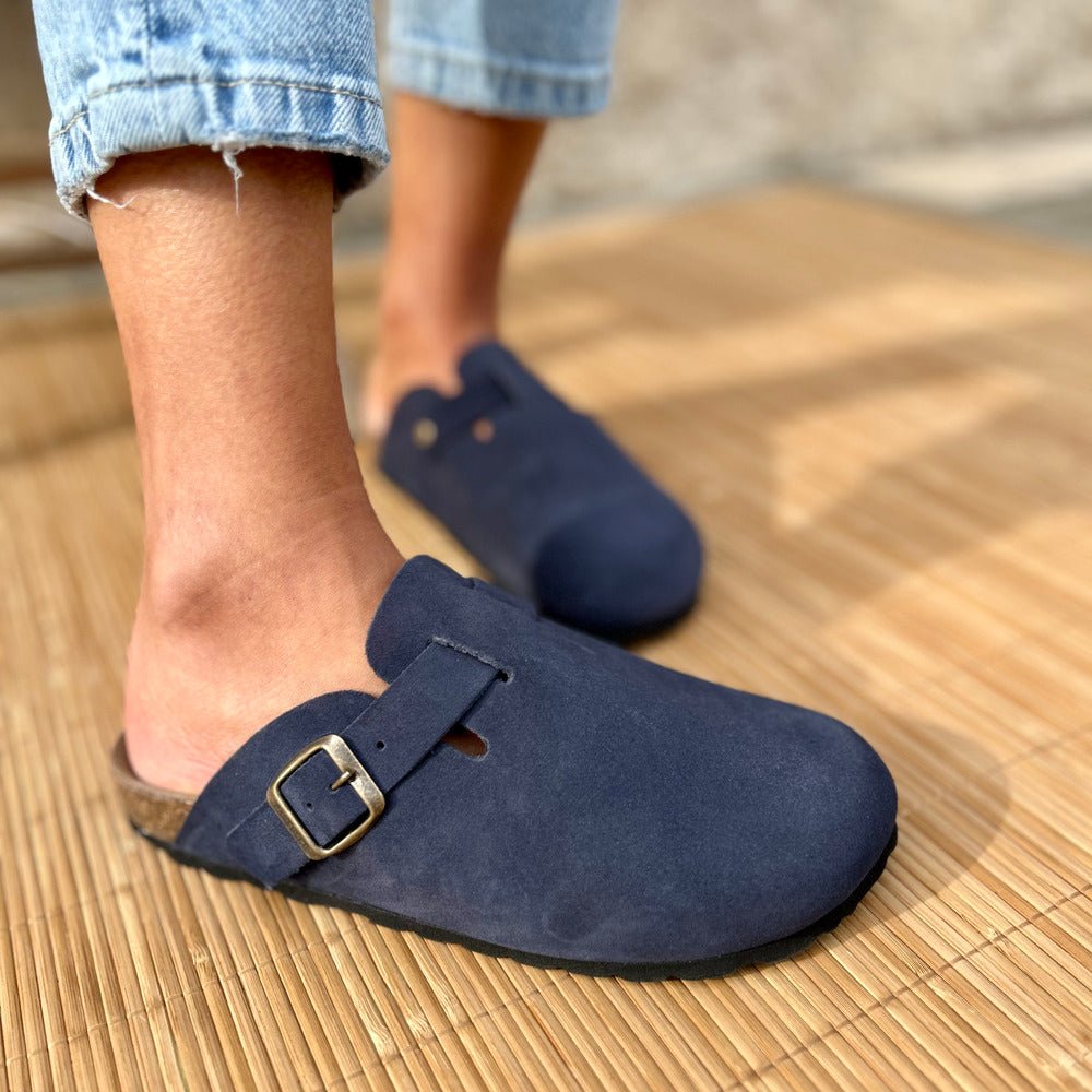 Solal – Women’s Suede Clogs with Cork and Leather Comfort Footbed - 38 - Rouille