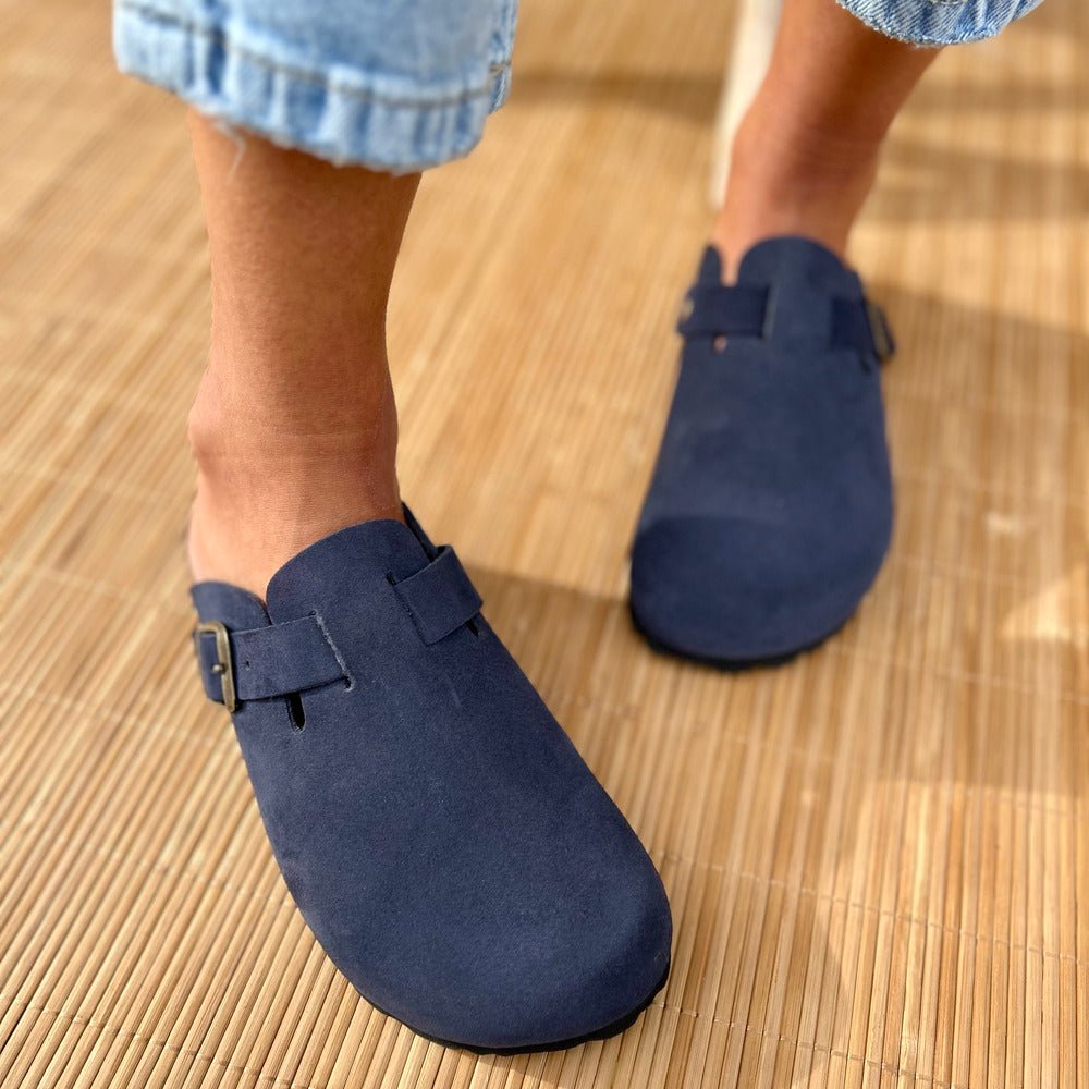 Solal – Women’s Suede Clogs with Cork and Leather Comfort Footbed - 38 - Uni Noir