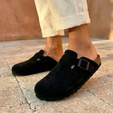 Solal – Women’s Suede Clogs with Cork and Leather Comfort Footbed - 37 - bordeaux