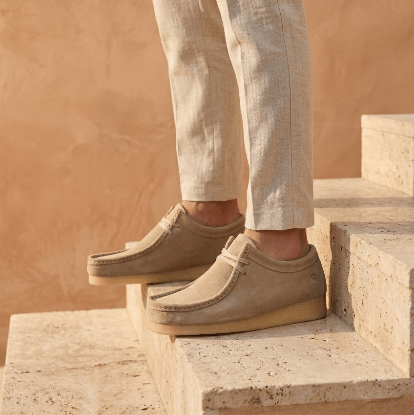 Zap Men – Suede Lace-Up Loafers with Crepe Sole - 41 - Taupe