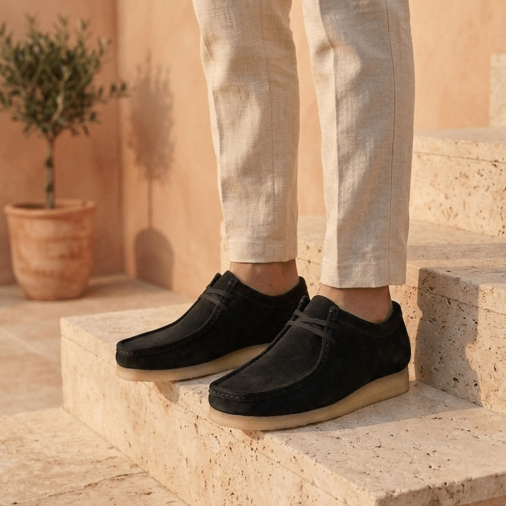 Zap Men – Suede Lace-Up Loafers with Crepe Sole - 41 - Rouille