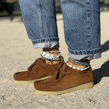 Zap – Women’s Suede Lace-Up Loafers with Natural Crepe Sole - 36 - kaki