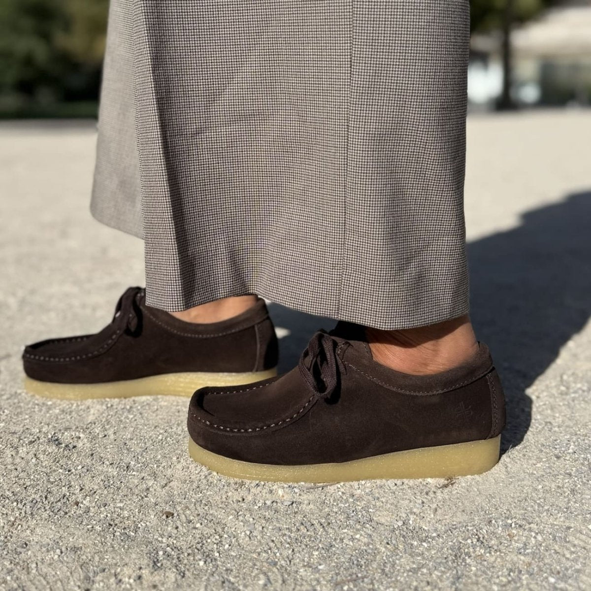 Zap – Women’s Suede Lace-Up Loafers with Natural Crepe Sole