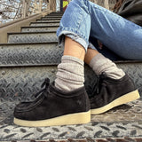 Zap – Women’s Suede Lace-Up Loafers with Natural Crepe Sole