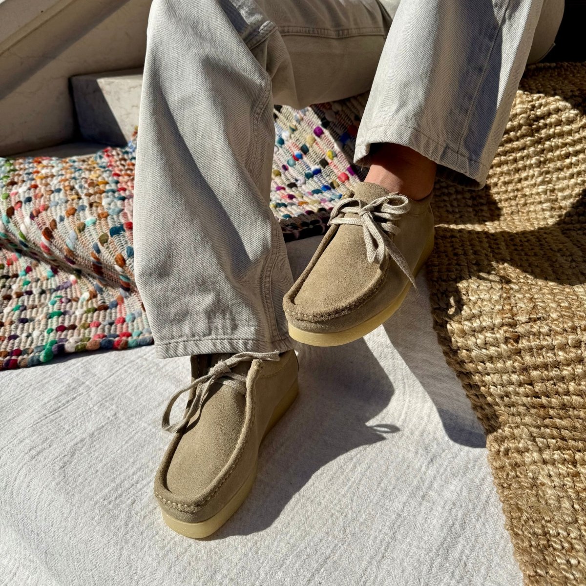 Zap – Women’s Suede Lace-Up Loafers with Natural Crepe Sole - 39 - Taupe