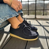 Zap – Women’s Suede Lace-Up Loafers with Natural Crepe Sole - 38 - Castor