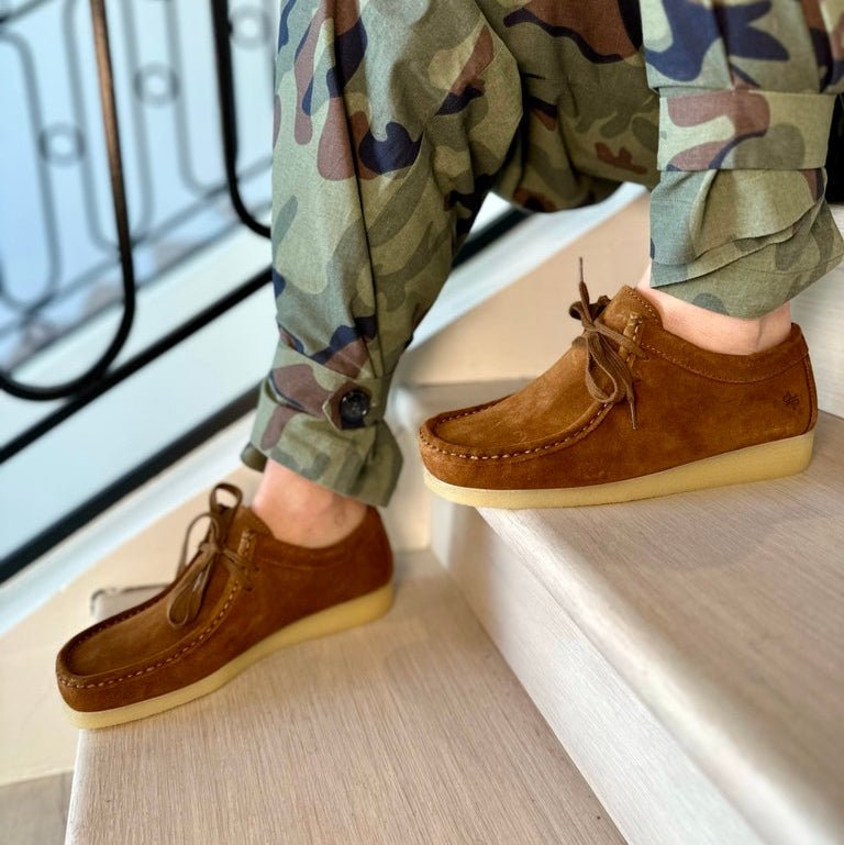 Zap – Women’s Suede Lace-Up Loafers with Natural Crepe Sole - 37 - Rouille